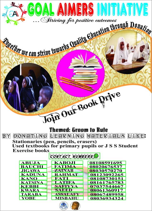 misbah_mb's tweet photo. We are donating to Sabon Layi Primary School, Potiskum, Yobe State. On 27th Sept 2019.
You can make your own donation now
Or
Volunteer to Join us for the visit.
#MakeAnImpact
#BookDriveCampaign
@AimersGoal
@Rjay_omale https://t.co/h5vMNIMKdB
