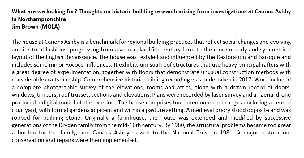 EMHERFonline's tweet photo. @MOLArchaeology's own Jim Brown is our Monday morning #NewFrameworks release! Jim Brown is a Project Manager with MOLA Northampton, who will be talking about historic building research at @CanonsAshbyNT. Book tickets here: https://t.co/WrHgzZ8rxA https://t.co/hMxTjDz7OK