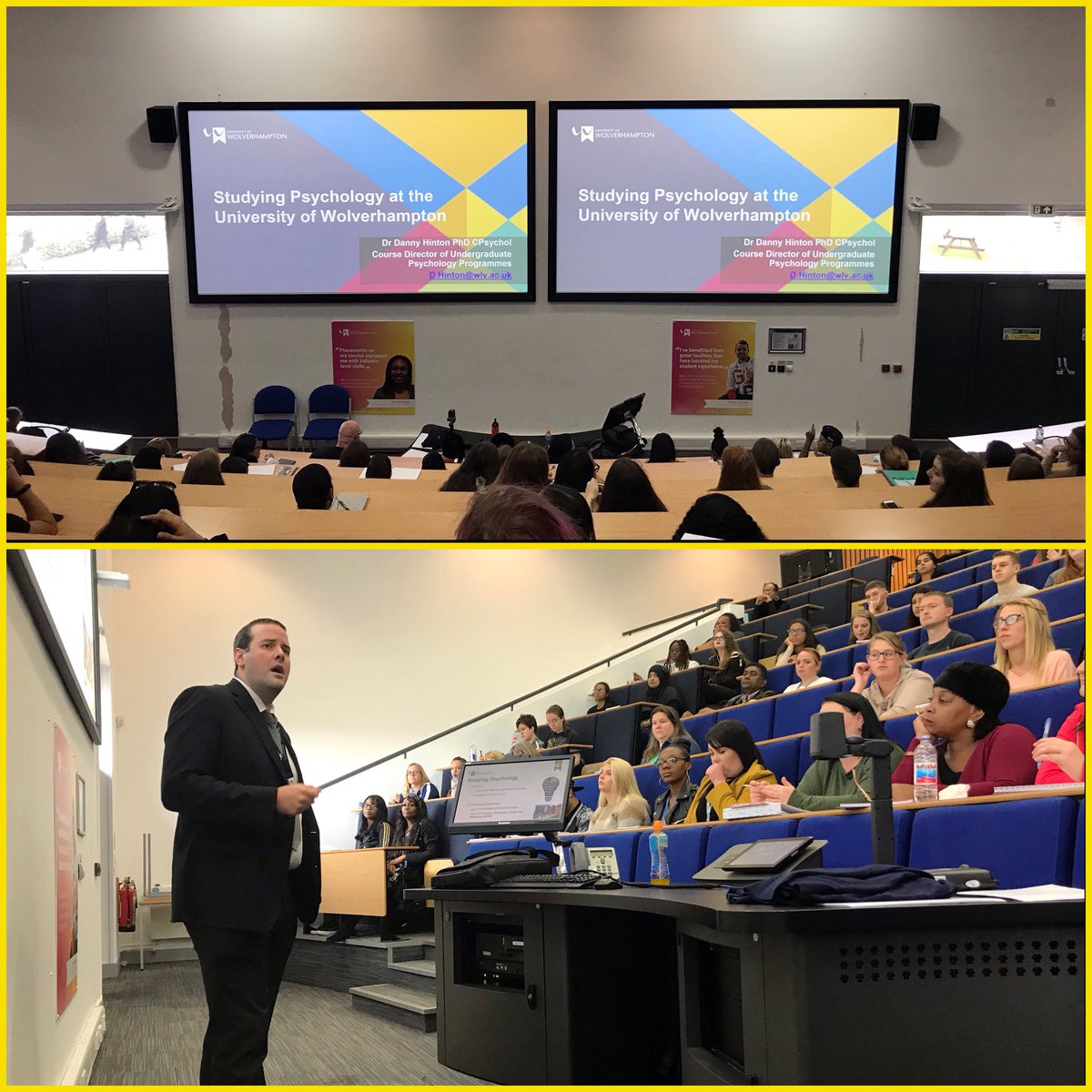 Dr Rosalyn Collings (@rosalyncollings) on Twitter photo And so it begins ... <a href="/DHOccPsych/">Dr Danny Hinton</a> introduces the first year BSc/ MSci students to studying at Wolves. Excited to see the term start <a href="/wlv_psychology/">Psychology at UoW</a> And so it begins ... <a href="/DHOccPsych/">Dr Danny Hinton</a> introduces the first year BSc/ MSci students to studying at Wolves. Excited to see the term start <a href="/wlv_psychology/">Psychology at UoW</a>