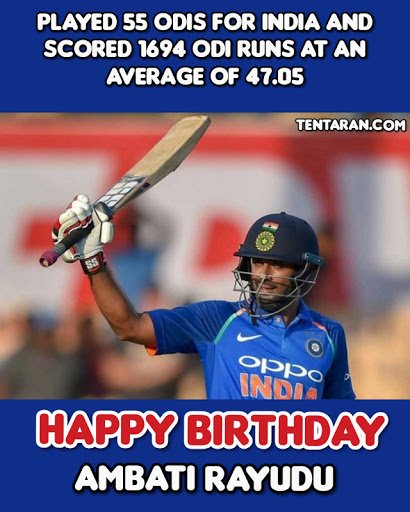 Happy birthday Ambati Rayudu
.    