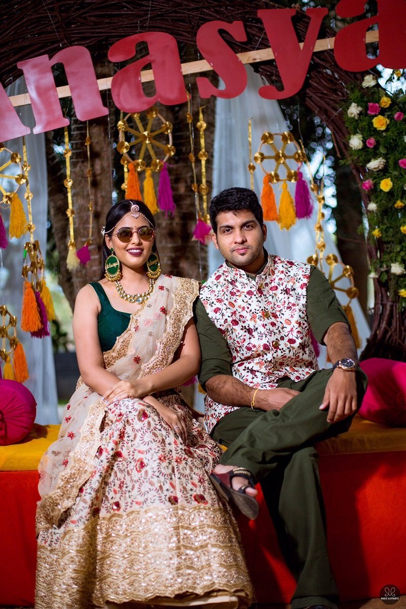 Anand + Thapasya – An Outdoor Summer Telugu – Tamil Wedding
Read here: tinyurl.com/yyxpo8lm
Photo: @magic_elephants
MUA: @vurvesalon 
Sangeet outfit: @samyakkofficial 
#MondayMotivation #mondaythoughts #realwedding #teluguwedding #tamilwedding #weddingsonlineindia
