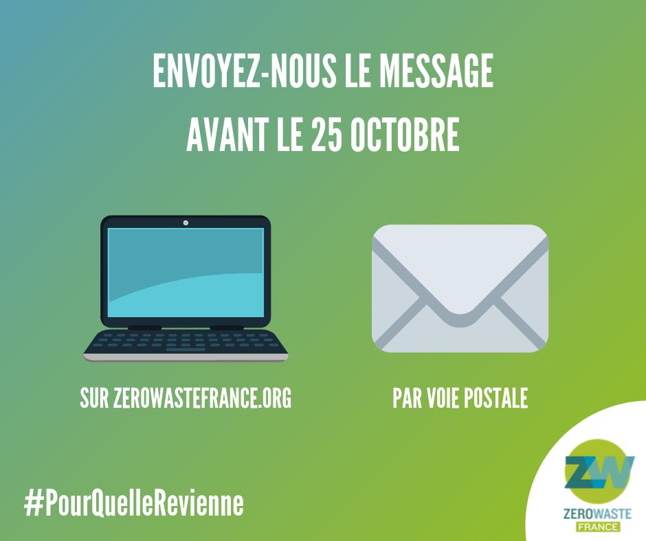 ZeroWasteParis's tweet photo. Vous voulez le retour de la consigne du verre ? Envoyez un message pour votre député à @ZeroWasteFR avant le 25 octobre : ils le mettront en bouteille et l'apporteront à l'Assemblée ! https://t.co/zcIMuarzmw https://t.co/pfMvOWU4Dw
