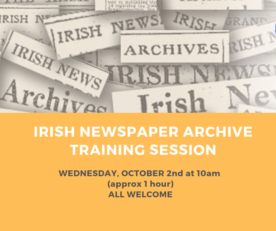 corkcitylibrary's tweet image. Learn how to use the Irish Newspaper Archives, a free online service at Glanmire Library, Wednesday 02 October at 10.00 am. Training is approximately one hour. All are welcome. #GlanmireLibrary #CorkCityLibraries