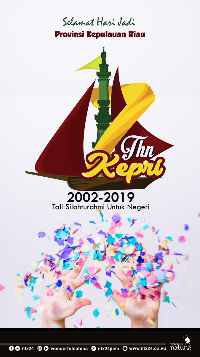 Selamat Hari Jadi Kepulauan Riau ke 17

"Tali Silaturahmi Untuk Negeri"

#hutkepri
#hutkepri17
#kepri
#ntx24
#natuna
#wonderfulnatuna