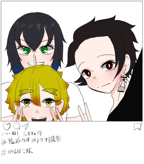 あんまんさんがTwitterに投稿した嘴平伊之助(鬼滅の刃)のイラスト。