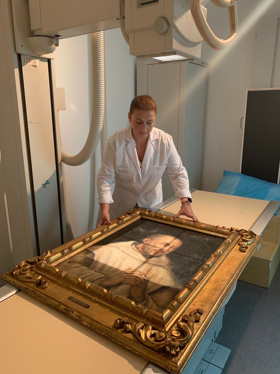 HTmedica's tweet photo. Radiografiando el arte🎨| La última obra que ha visitado nuestro centro #HTDadisa está atribuida a V. Carducho, pintor del siglo XVII👇Se le ha realizado una #radiografía para conocer más datos sobre su atribución, época y ubicación geográfica. #curiosidadesHT #radiología https://t.co/w9C8qsUp5N