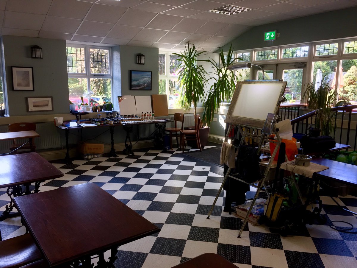 All set up ready for arrival of this weeks art group here at the Cober Hill Hotel. Scarborough