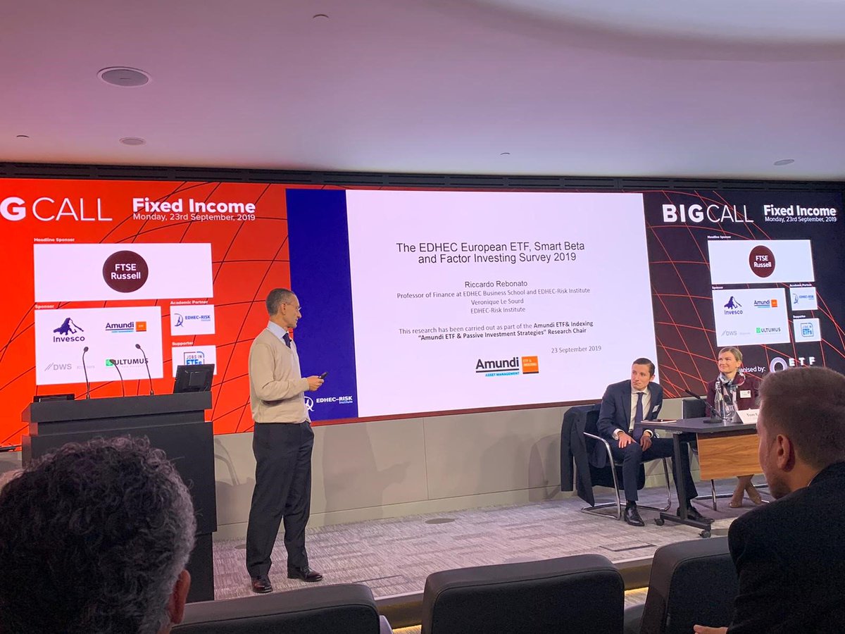 ETF_Stream's tweet photo. Riccardo Rebonato, Ashley Fagan and @TomEckettETF on panel 5 now discussing, 'the development of passive investment in Europe: presentation of the results of the EDHEC-Risk Institute European ETF survey 2019'.
#passiveinvestment #europe #edhec #etfs #etfevent #etfstream https://t.co/xuQjafL2l3