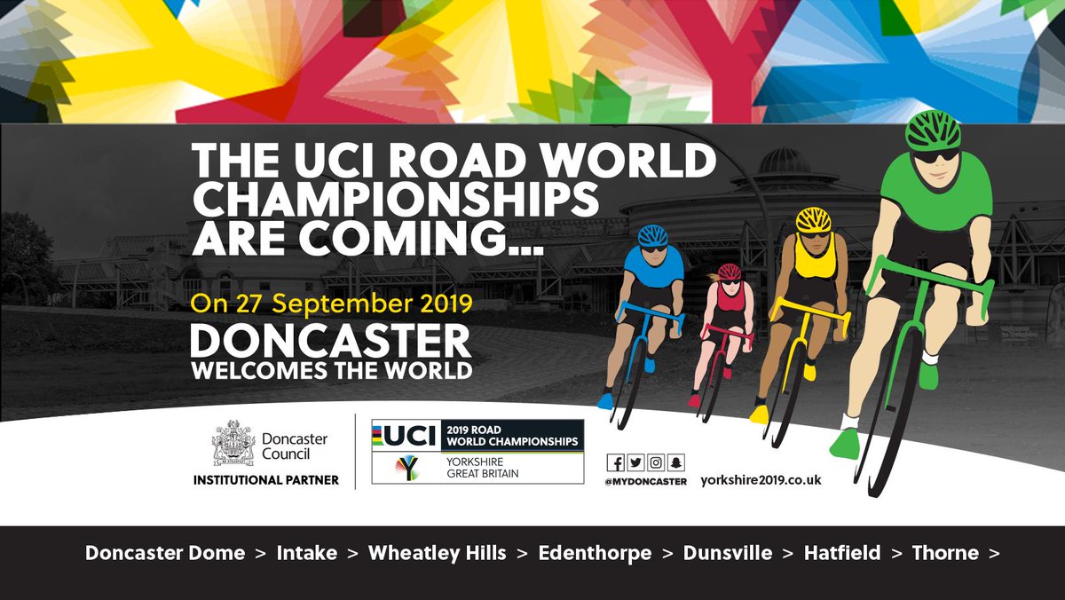 MyDoncaster's tweet photo. We are getting VERY excited!

Just 4 sleeps to go until some world class cycling arrives in Doncaster! 🚴‍♂️🚴‍♀️🚴‍♂️🚴‍♀️

Don't miss this once in a lifetime opportunity to watch a truly global event on our own doorstep!

https://t.co/Wp7YdomJk3 https://t.co/6YbFdZQxIJ
