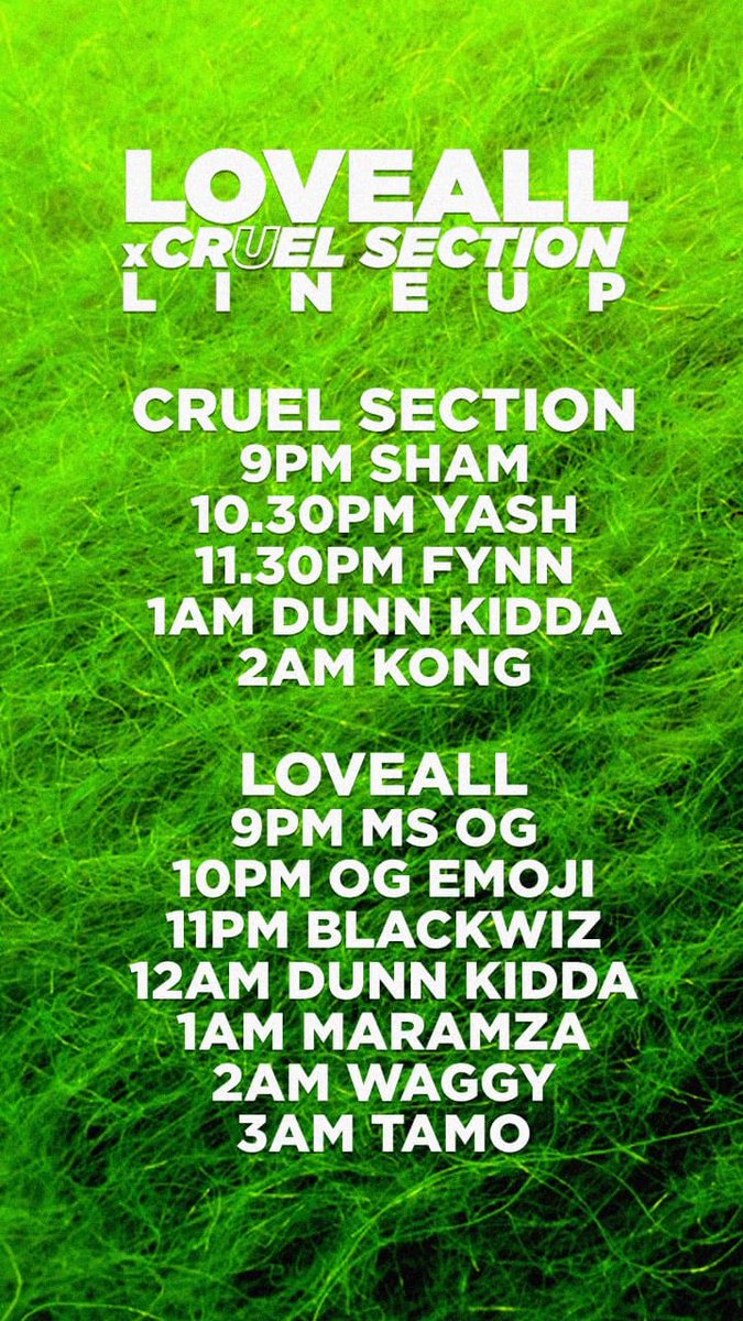 Lynn_J_LeRoux's tweet image. Tonight I’ll be opening up the HipHop at @LoveAll_Party X @CruelSection from 9pm!! The line up is too 🔥🔥come through! Yal in for a treat💥