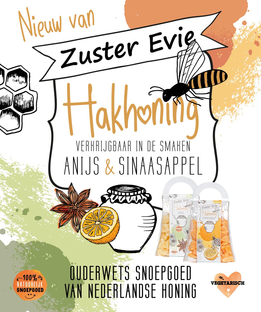 Afgelopen vrijdag geïntroduceerd op de landelijke #zusterdag, binnenkort verkrijgbaar bij #zusterevie!
#hakhoning #ouderwetsch #snoepgoed