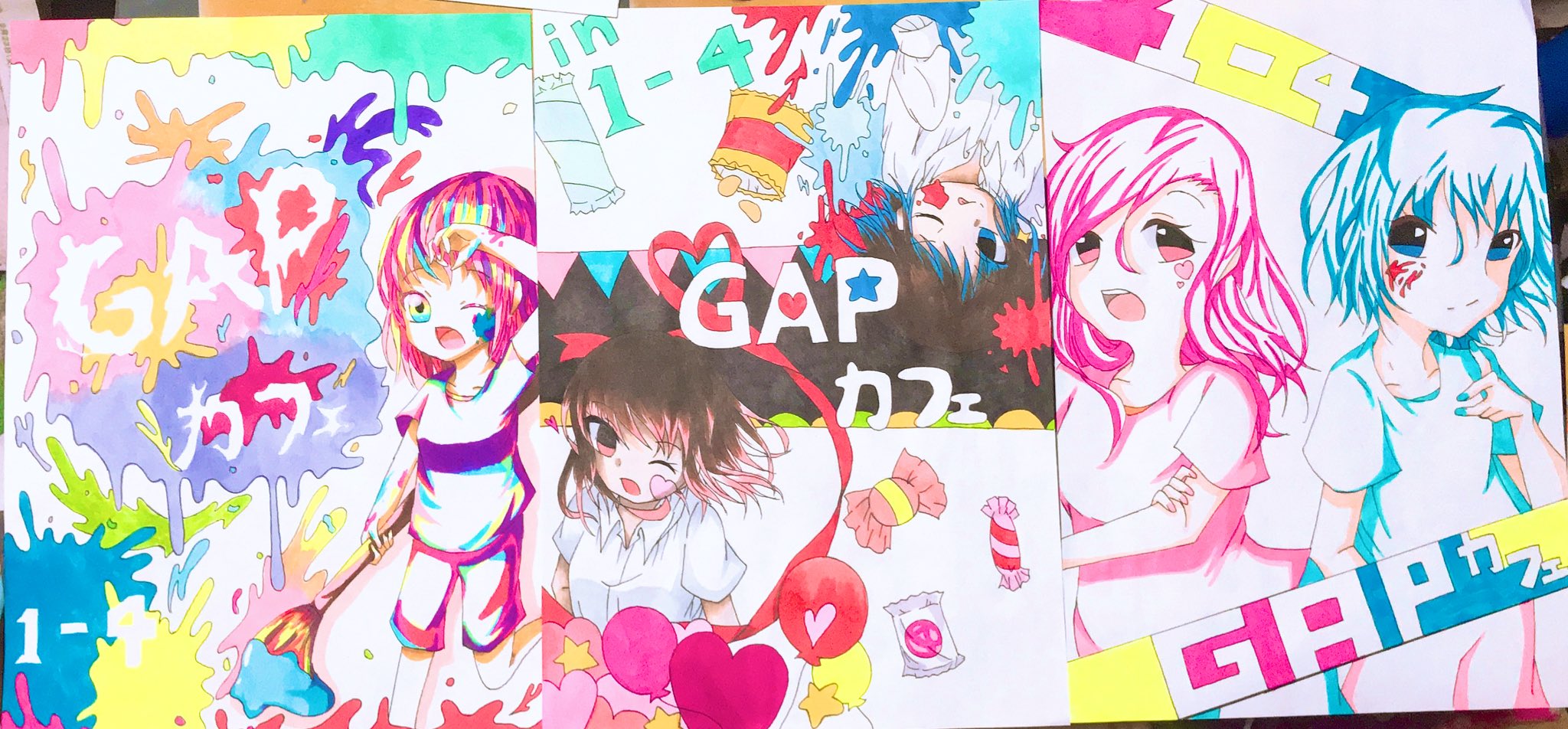 Twitter 上的 あに 文化祭クラス用の宣伝ポスター3枚完成 カラフルすぎて見づらい気がする 文化祭 文化祭イラスト イラスト 絵描きさんと繋がりたい T Co Suwmticxke Twitter