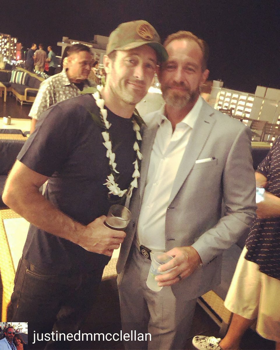 H50Europe's tweet photo. Reposted from @justinedmmcclellan - 9/21/19 #marcamcclellan & #alexoloughlin @skywaikiki rooftop Alex’s Private Appreciation Party for #hawaiifive0 #h50 cast & crew ... Marc has been Alex’s stand-in since Season 1 and has done many stunts as well...10 years .#H50 #H50season10 🤙 https://t.co/iGxvQj1RY5