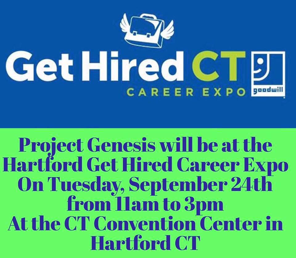 ProjectGenCT's tweet image. WE will be at the Get Hired CT Career Expo at the Hartford Convention Center, Hartford CT tomorrow 9/24 from 11am -3pm. 
We can’t wait to meet everyone and share why working at Project Genesis is so awesome!
#jobhunting #employment #projectgenesisinc #careerevent