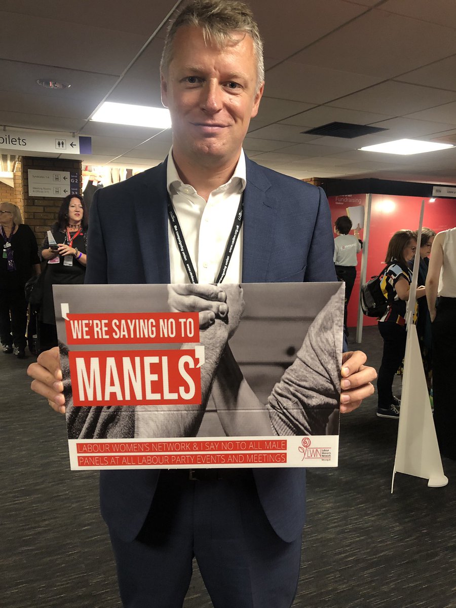 LukePollard's tweet photo. Iโve pulled out of a fringe meeting today as the organisers had me on an all male panel and could not find a woman to sit on it. Itโs 2019 and there should be no all male panels at #lab19 or anywhere else. https://t.co/GlzuiFxxnO
