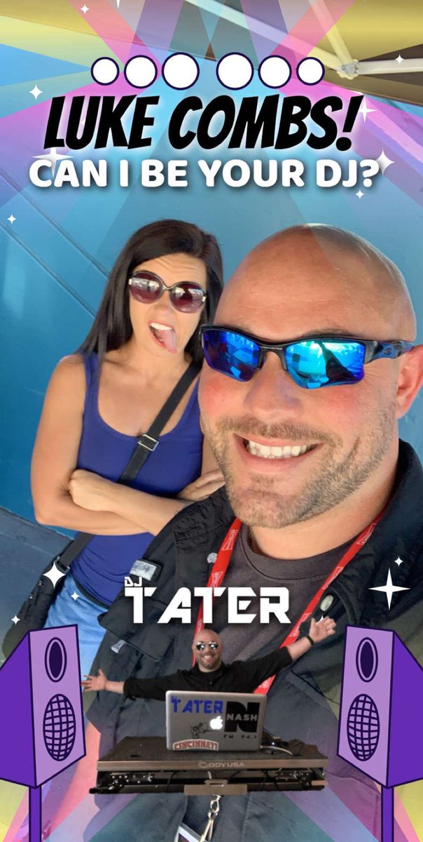 DJTaterRadio's tweet photo. I ran a Snapchat filter over riverbend last night! 😂 one day!!! 🤞 Hope @lukecombs saw it! #chasindreams https://t.co/FvAkWYlbvI