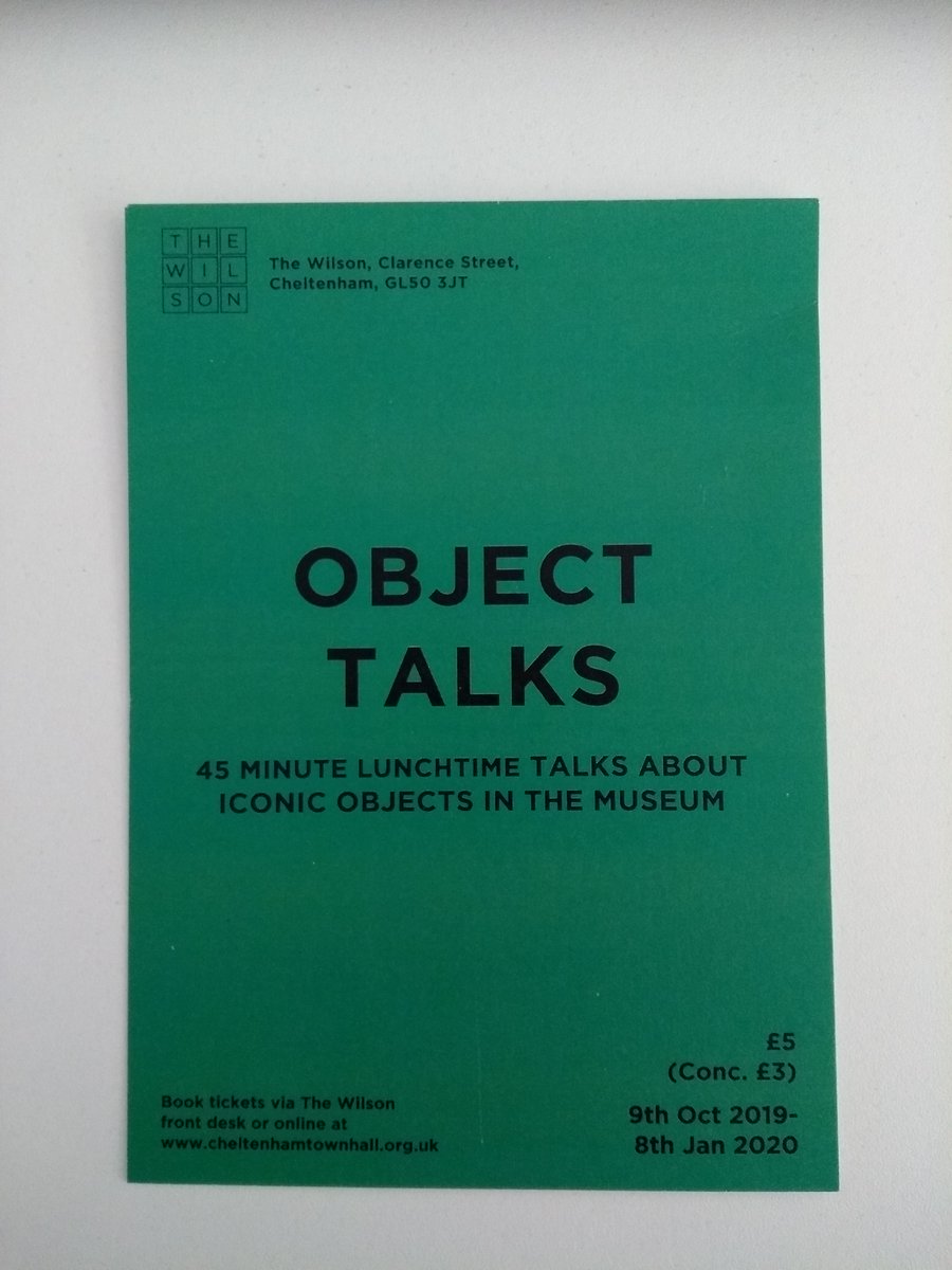 TheWilsonChelt's tweet photo. Have you noticed our #ObjectTalks leaflets appearing in the museum? If not check out our website for details and to book yours whilst tickets last! For full details visit: https://t.co/S0HJkEDv9D #CheltenhamEvents https://t.co/tbOJT7VUZB