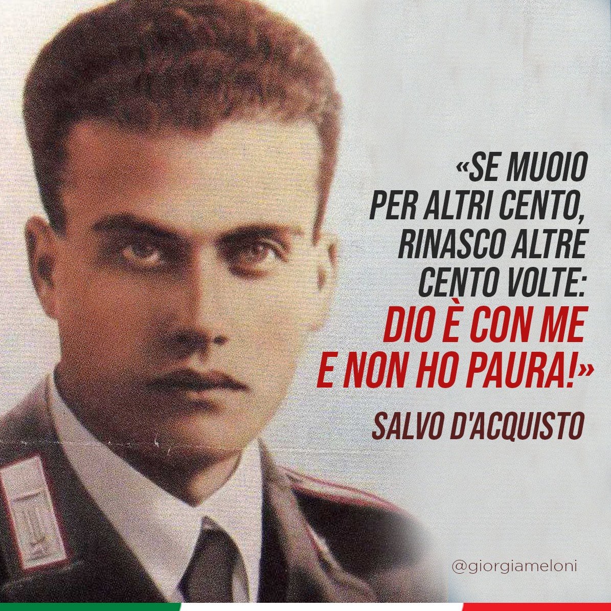 Giorgia Meloni 🇮🇹 ن on Twitter: "23 settembre 1943: per non dimenticare Salvo  D'Acquisto, eroe italiano. <a href=