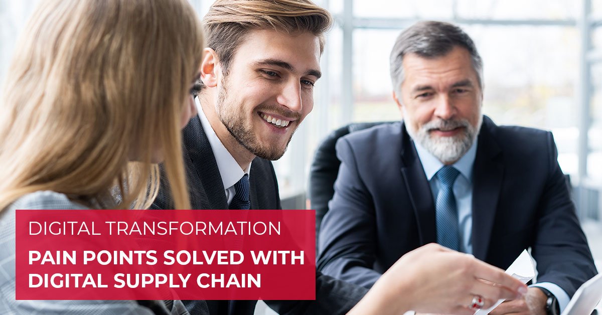 SoftwareOne's tweet photo. Keep reading to get to know the 5 #DigitalTransformation pain points solved by #DigitalSupplyChainManagement challenges involved and how to solve them: https://t.co/RkOqFDDtjb #EmpoweringCompaniesToTransform #Challenges https://t.co/y5rraLBs5I