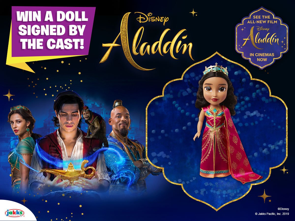 SmythsToysUK's tweet photo. COMPETITION TIME!😍
We’re offering one lucky person the chance WIN this Jasmine Feature Doll signed by Naomi Scott (Jasmine), Mena Massoud (Aladdin) &amp; Alan Menken (the writer &amp; composer of the original soundtrack)! 😮
To enter, simply RT! 💜
Competition ends TONIGHT, 23rd Sept ! https://t.co/LErfsZvFf9