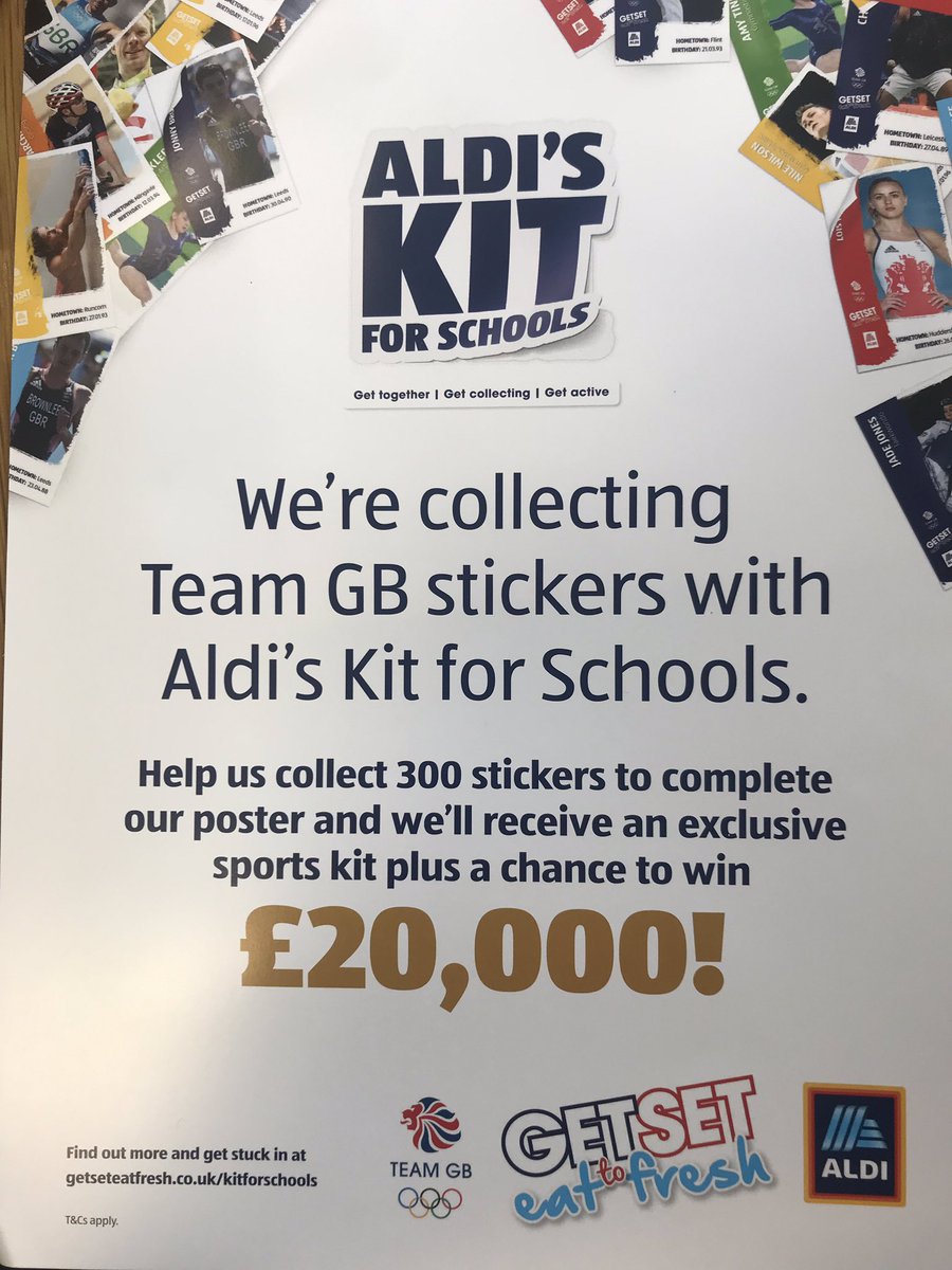 CSharplesSport's tweet photo. We’d love your help to collect the stickers to complete our poster! @CanonSharples @AldiUK #aldikit4schools https://t.co/PX1QTbVPUX