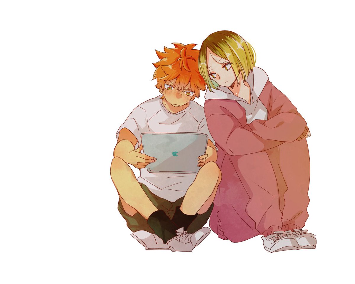 2boys multiple boys sitting male focus hood orange hair shorts  illustration images