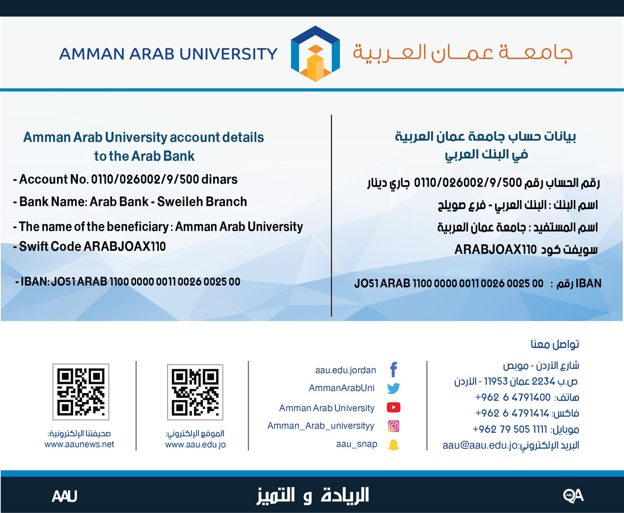 جامعة عمان العربية Amman Arab University On Twitter