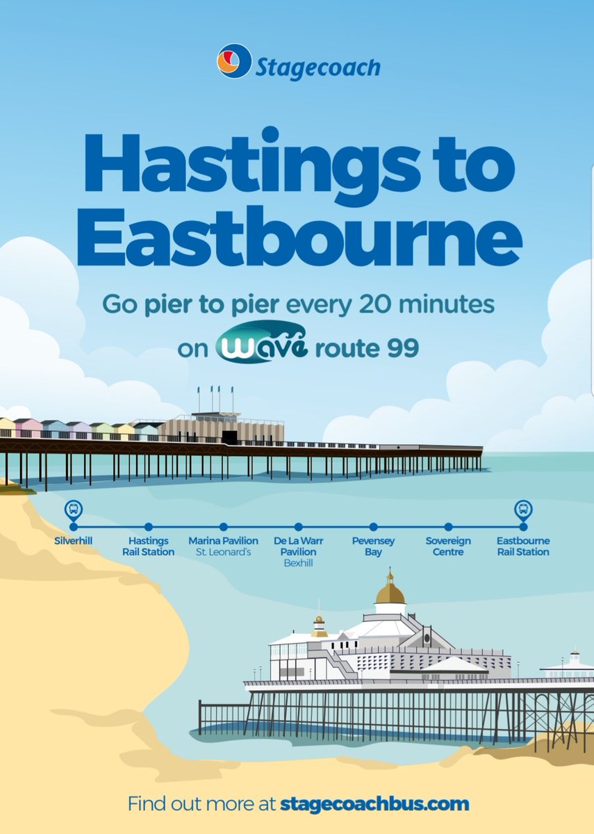 Great to meet <a href="/Joelmitchell76/">Joel</a> on #HastingsPier today to promote the #Wave99 (every 20 mins) Hastings Pier 2 Eastbourne Pier. <a href="/StagecoachSE/">Stagecoach South East</a> <a href="/stagecoachgroup/">Stagecoach Group</a>  <a href="/StagecoachSouth/">Stagecoach South</a> <a href="/HastingsObs/">Hastings Observer</a> <a href="/VisitEastbourne/">Visit Eastbourne</a> @Visit1066 <a href="/VisitSussex/">VisitSussex</a> <a href="/busmanwatson/">Michael Watson 🚌</a> <a href="/KK77470/">Matthew Arnold</a>