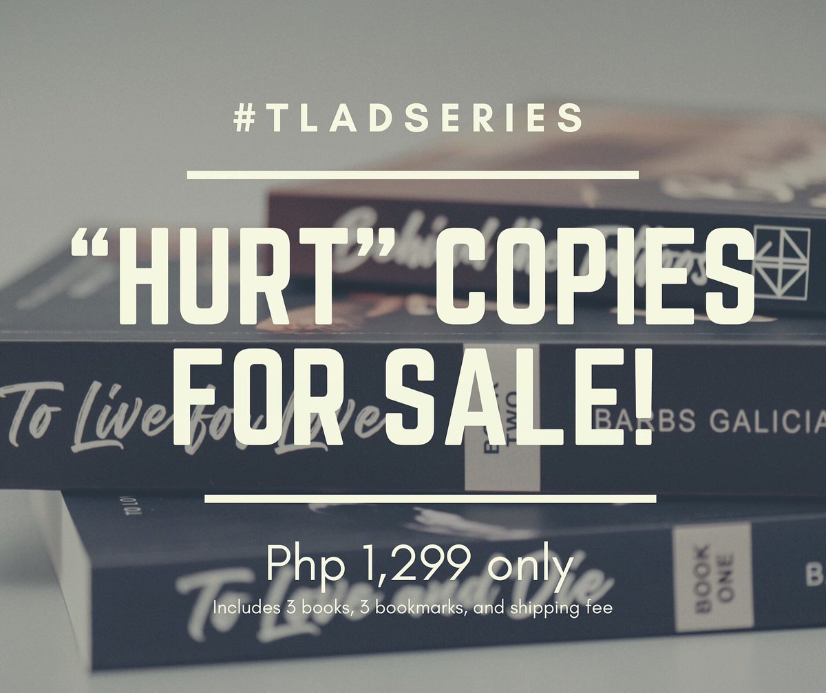 dearbarbs's tweet photo. #TLADSeries “hurt” copies for sale! Visit my Facebook page (https://t.co/ud7Myk4ptG) for complete details.
Php 1,299 only https://t.co/IdkwqHNEWy
