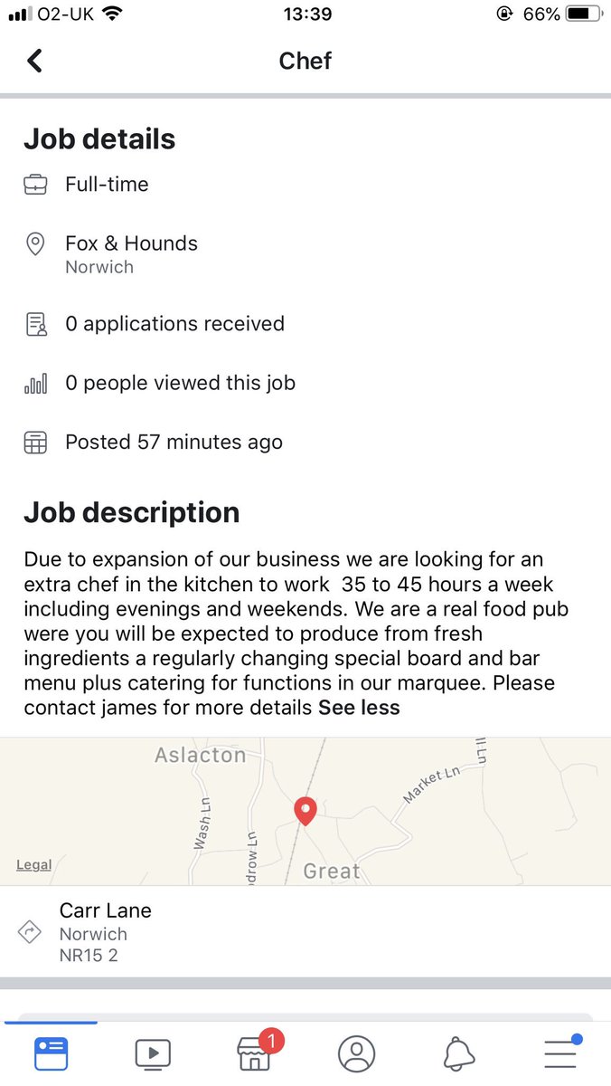 We are looking for a chef to join our team! Please contact James on 01379 677506