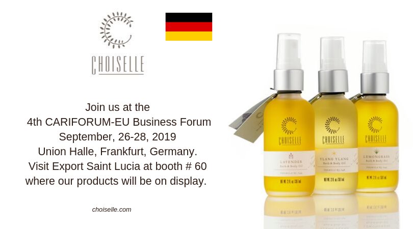 We're so excited to announce that we will be participating in the 4th CARIFORUM-EU Business Forum, September 26-28th in Union Halle, Frankfurt Germany. Visit Export Saint Lucia at booth # 60 where our products will be on display.#Germany #Frankfurt #Skincare #Candles #Spa #hotels