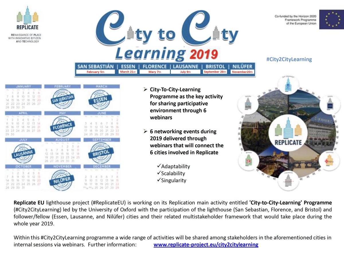 <a href="/ReplicateEU/">Replicate Project</a> <a href="/COMPAS_oxford/">COMPAS</a> <a href="/UniofOxford/">University of Oxford</a> <a href="/altmetric/">Altmetric</a> <a href="/Systems_MDPI/">Systems MDPI</a> <a href="/MDPIOpenAccess/">MDPI</a> 🗓️26Sept: I'll be chair/coordinating the #City2CityLearning Programme as its #PI/WP leader <a href="/ReplicateEU/">Replicate Project</a> from <a href="/UniofOxford/">University of Oxford</a> <a href="/COMPAS_oxford/">COMPAS</a>

5th Session will be led by #Bristol lighthouse #ReplicateEU #smartcities #citizencentric #communities #coproduction

👉replicate-project.eu/5th-session-co…