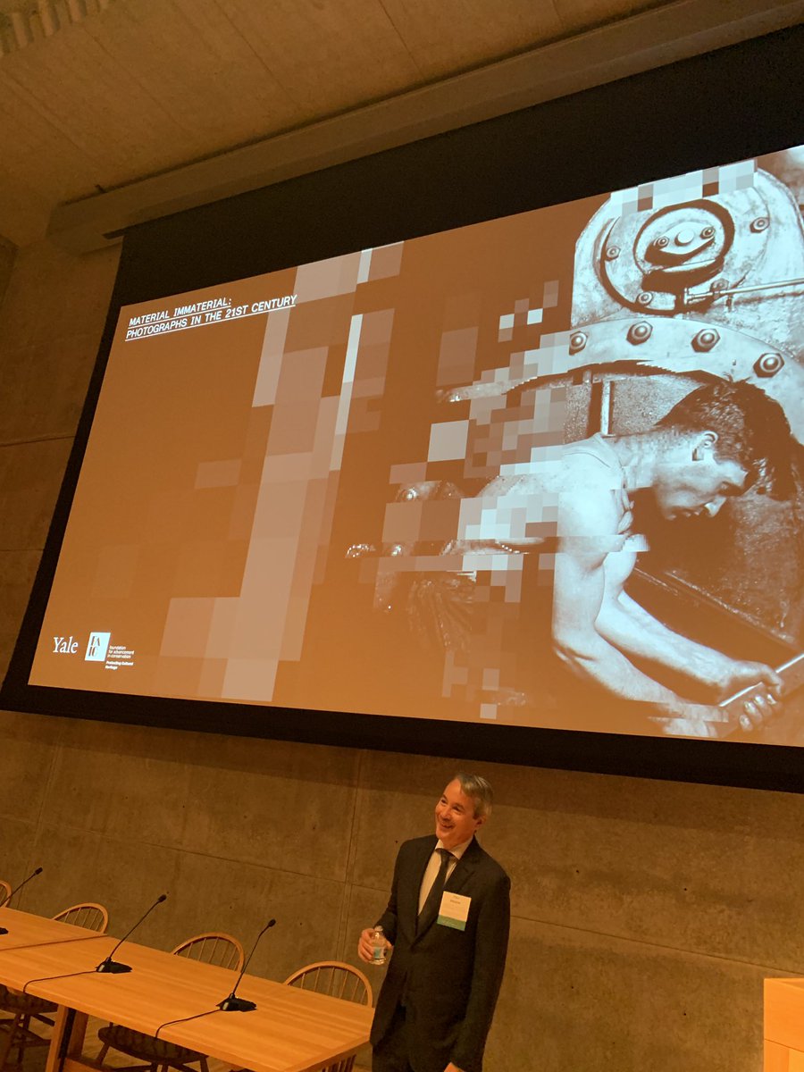haidygeismar's tweet photo. Exciting to be presenting in the first panel here @Yale #materialimmaterial @conservators #findingphotography presenting work undertaken with @PipLaurenson @TateResearch and @V_and_A research institute #encountersontheshopfloor https://t.co/VJSUD5ldA8