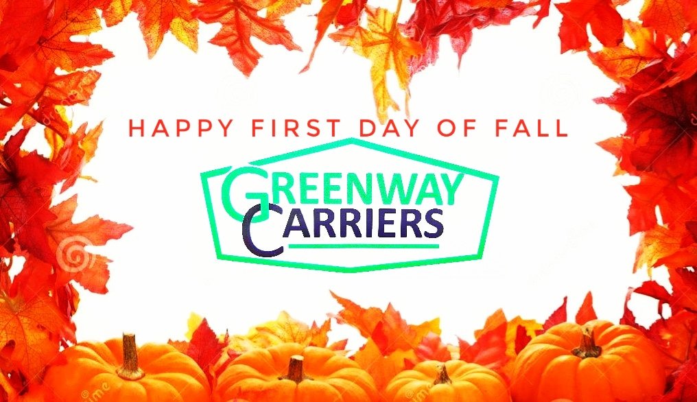 From all of us at Greenway Carriers,  Happy First Day of Fall. #fall #colorfulleaves #trucking #greenwaycarriers