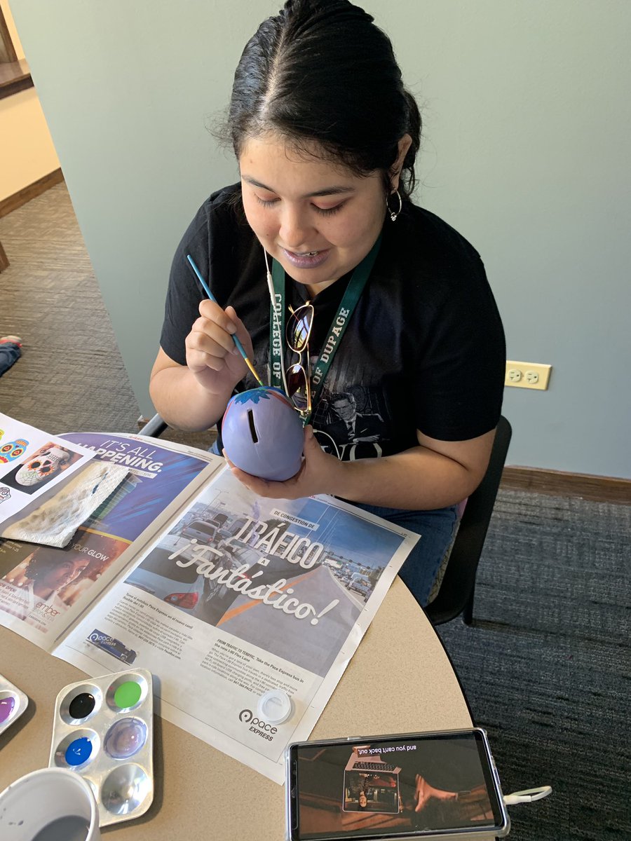 MsM_TLC's tweet photo. Huge thank you to the @BensenvilleLib for allowing our students to celebrate National Hispanic Heritage Month by painting their own Calavera #ourndsec https://t.co/LcO9SxwltS
