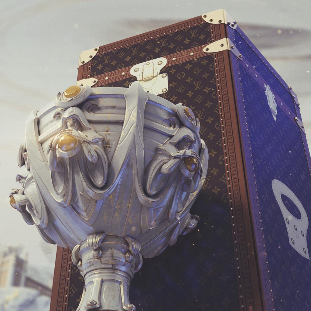LouisVuitton's tweet photo. The most prestigious esports prize in the world. On November 10th, the Summoner’s Cup will be awarded in a bespoke #LouisVuitton trunk. Learn about the #LVxLoL partnership with @riotgames and @lolesports for the @LeagueOfLegends #Worlds2019 Championship at https://t.co/u2oBEI5HG1 https://t.co/fl4LM4Lnks