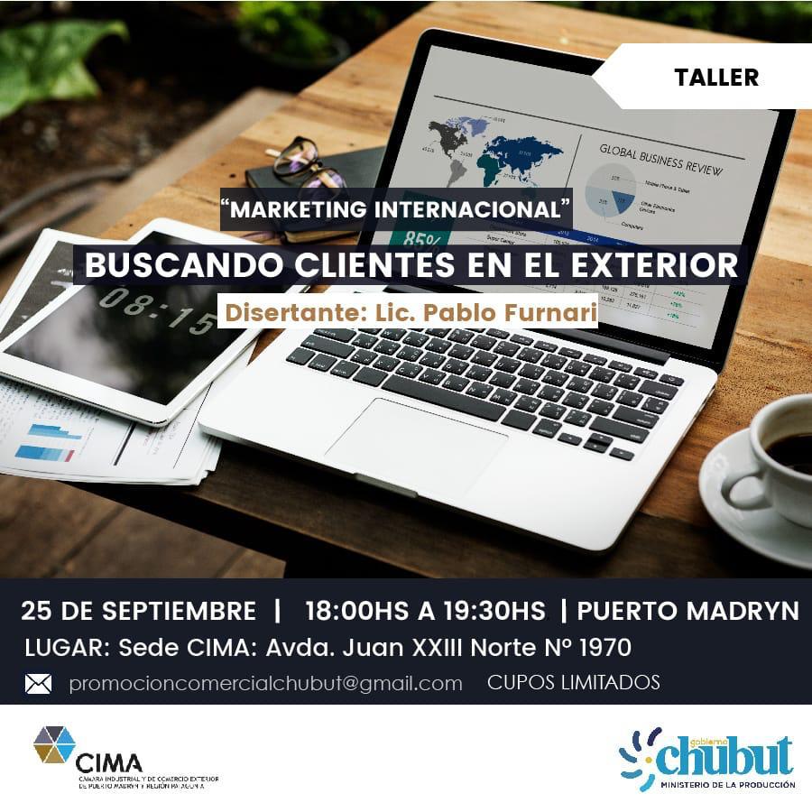 CimaPatagonia's tweet photo. Taller - MARKETING INTERNACIONAL: BUSCANDO CLIENTES EN EL EXTERIOR. 25 de septiembre - 18hs. en CIMA. 
Estrategia de venta, búsqueda de contactos, viajes de negocios y ferias en el exterior,  armado de una cotización, negociación. https://t.co/WGwEPj2krQ https://t.co/hzjlfgZ6pK