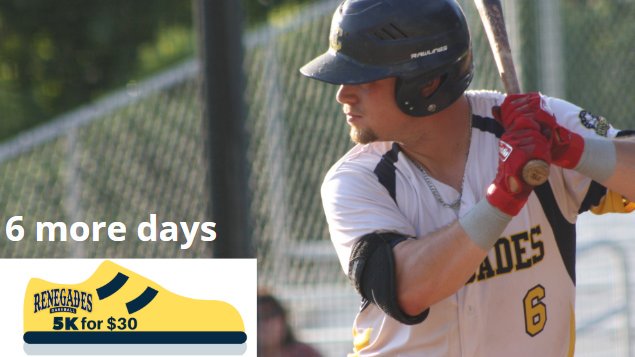 JC_Renegades's tweet photo. Thank you, Catcher, Max McCay for playing for the 2019 Jefferson City Renegades. You can catch Max play baseball for @CMU_BASEBALL this Spring. 

The #playercountdown is at 6. You have six days to register for the Renegades 5K. Sign up now: https://t.co/oZLIMCWCaW. https://t.co/VLMhgeKq2y