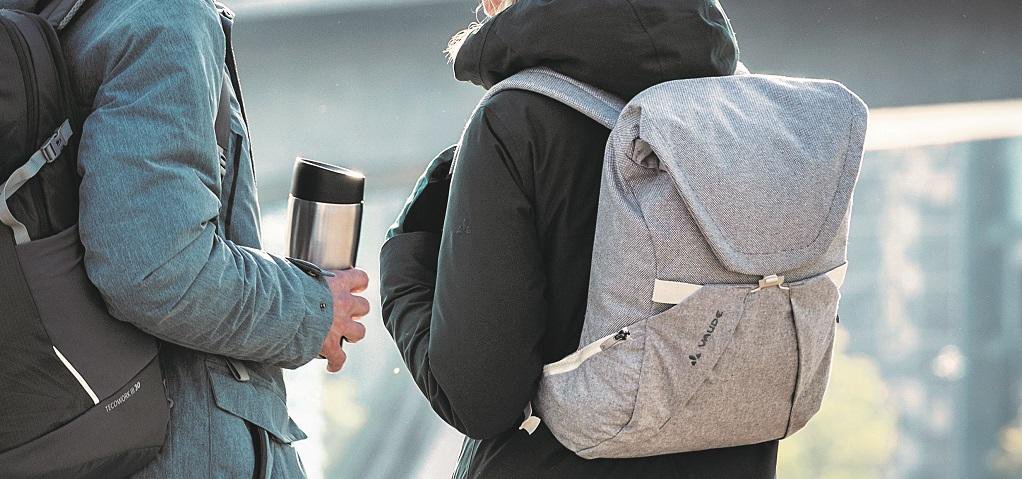 Evonik's tweet photo. At the #K2019, #Evonik showcases a #sustainable material solution for the #sports industry. The german sports equipment manufacturer @VAUDE_sport uses the bio-based polyamides called VESTAMID® for its new collection of bags and backpacks: #CreateTheExceptional (Picture: ©VAUDE) https://t.co/eeDJJ1Falx