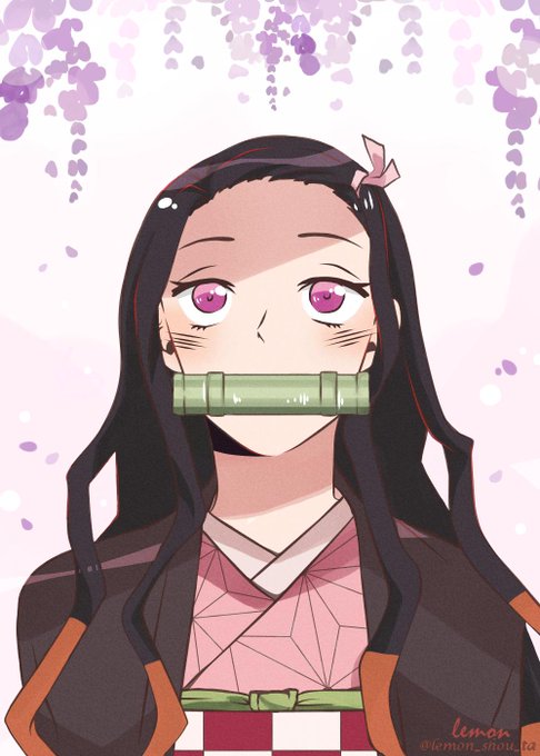 レモン🍋さんがTwitterに投稿した竈門禰豆子(鬼滅の刃)のイラスト。