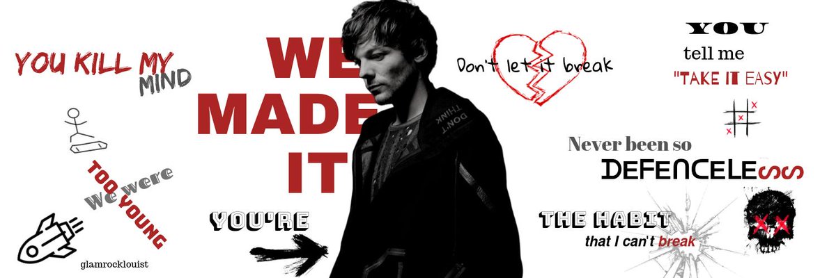glamrocklouist's tweet photo. β#ARTFORKMM |
hello! I am back with new banners not only for KMM but for the new songs and maybe the next single #wemadeit
Feel totally free to use it's a pleasure to make them
@Louis_Tomlinson @LTHQOfficial hope you enjoy
Lots of love
Susanna https://t.co/RTokgEmpnV