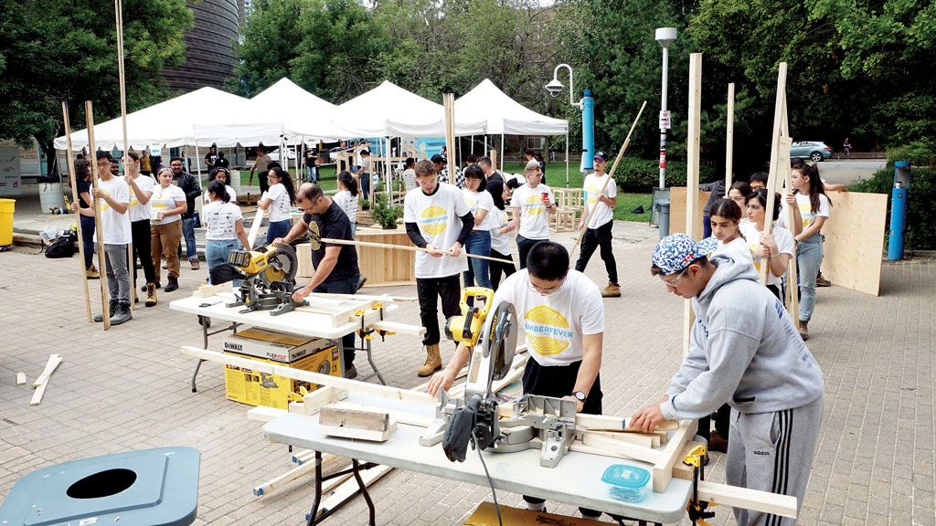 HHCA_1920's tweet photo. TimberFever 2019 gets students collaborating #TimberFever2019 #buildingproject #Ontario - https://t.co/eQpFmAGWke https://t.co/sjI8puEgZi