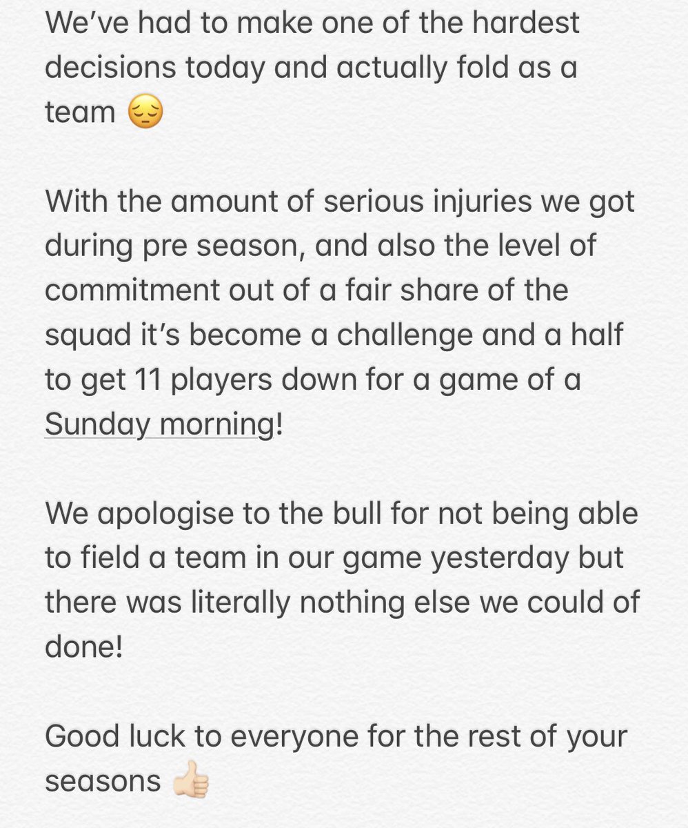 Gutted to be writing this but we’ve had to do what’s best.