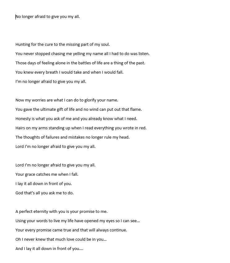 V8Build's tweet image. No Longer Afraid To Give You My All- Older song. Please share if you like. #Godswordhaslife