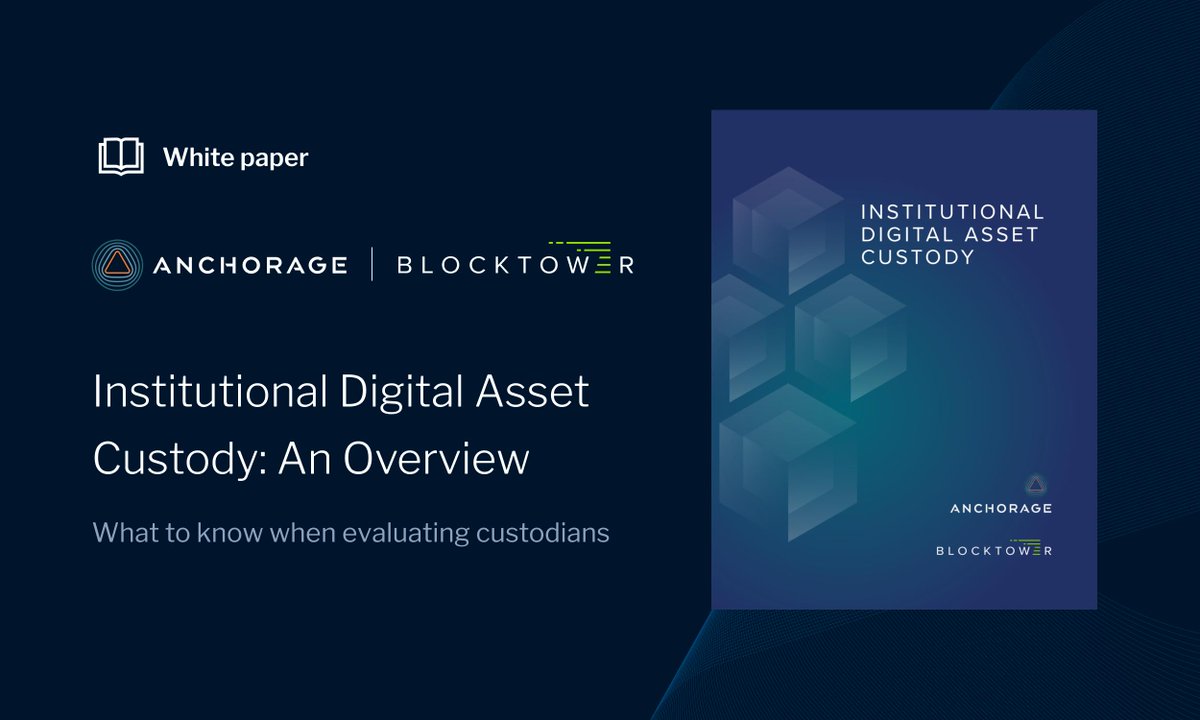 We partnered with @BlockTower to create a guide to digital asset custody  for institutional investors. The guide covers security, usability, crypto-native  services, and more; and includes 50+ questions to ask any custodian