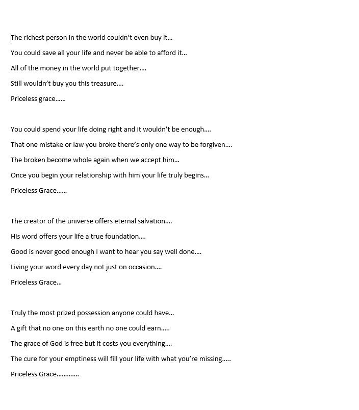 V8Build's tweet image. Priceless Grace- Awesome Song. Please share if you like. #Bringlosttohim #Savingsouls