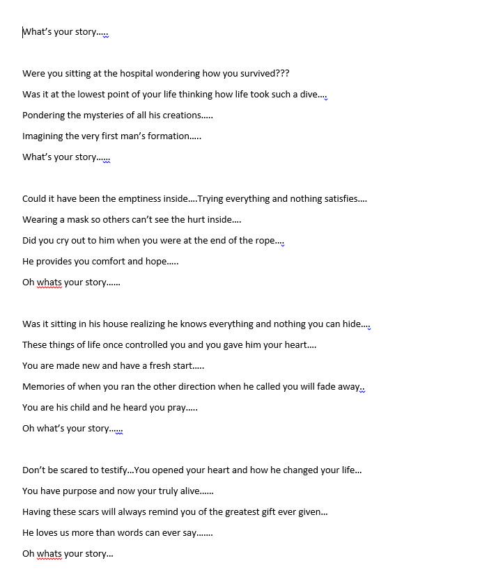 V8Build's tweet image. What's your Story- Older song I wrote. Feel free to share. God Bless!! #LiveForJesus