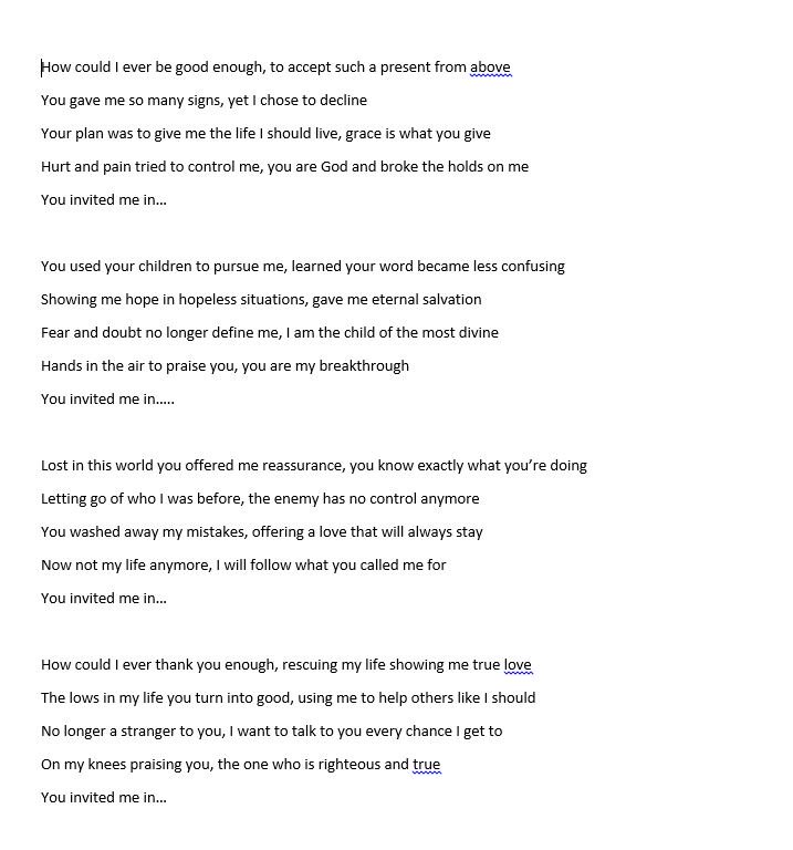 V8Build's tweet image. Invited Me In- Older song I wrote. Will put acoustics with this.  Feel free to Share. #TrulyBlessed