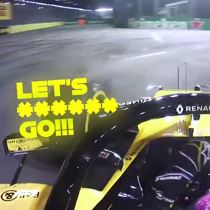 Danny Ricc doing Danny Ricc things ๐
@DanielRicciardo signed off his rocket start in typical fashion ๐คฃ
#F1 #SingaporeGP
