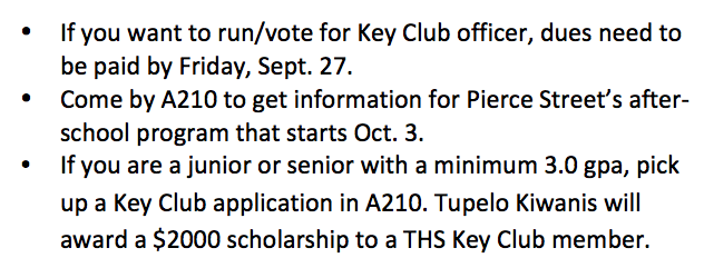 TupeloHigh's tweet photo. Key Club info: https://t.co/NrBIxVATdJ